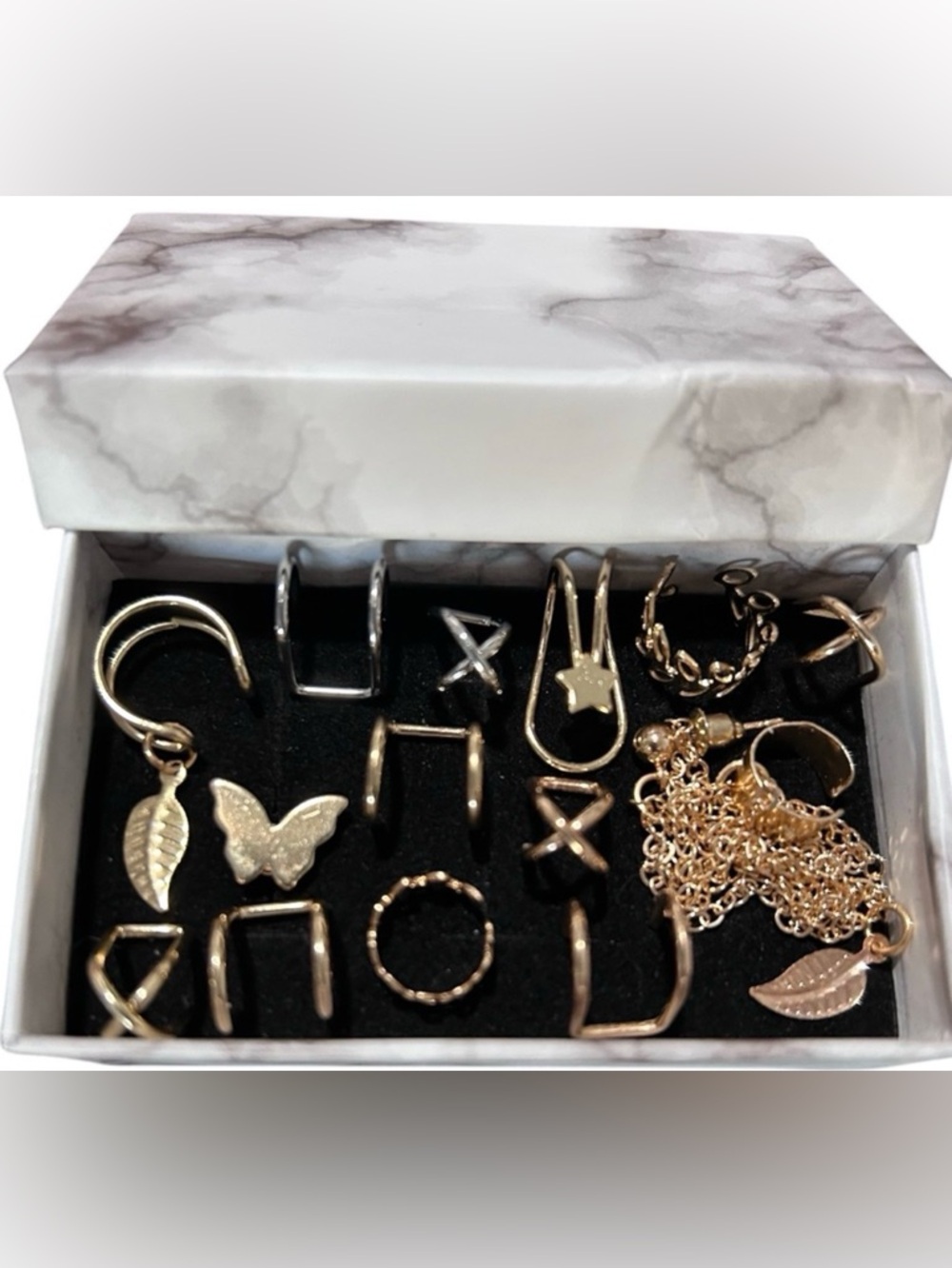 *14* Gold Tone + Silver Tone Metal Ear Cuffs & Butterfly Earring✨NEW✨